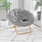 Flash Furniture GraySoft Gold Faux Fur Folding Saucer Chair FV-FMC-025-GY-SGD-GG - alternate 1